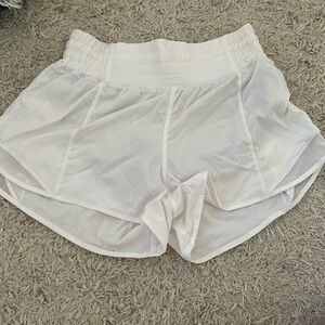 Lululemon hotty hot shorts in size four white. Worn.